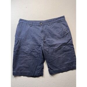 Gap Khakis Shorts Navy Blue Flat Front 5 Pocket 10.5 In Inseam Cotton Mens SZ 38
